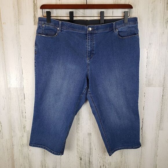 CJ Banks Capri Length Denim Jeans Sz 24W - Picture 1 of 7